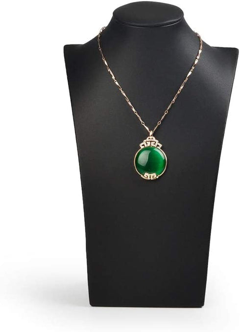 Oirlv Black Jewelry Display Bust Leather Necklace Display Stand for Show?H11.8inch?