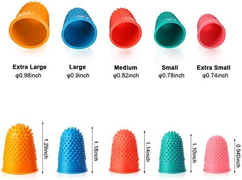 10 Pieces Rubber Fingers with 1/2 Oz Fingertip Moistener, Non-Slip Fingertips Thick Reusable Finger Protector for Paper Bills Document Counting Collating Sorting Task