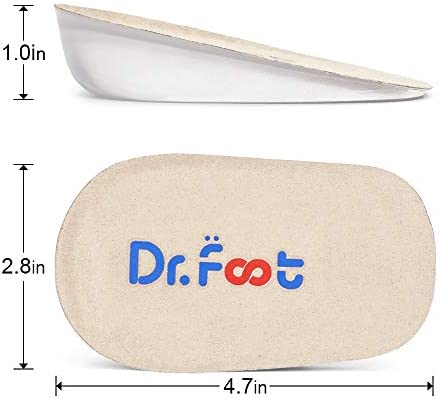 Dr.Foot Height Increase Insoles, Heel Cushion Inserts, Heel Lift Inserts for Leg Length Discrepancies (Large (1" Height))
