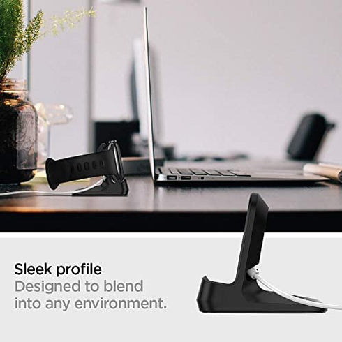 Spigen S350 Stand Designed for Apple Watch Charger Stand Apple Watch Ultra, Series 8/SE2/7/6/SE/5/4/3/2/1 (49mm,45mm,44mm,42mm,41mm,40mm,38mm) Durable TPU with Non-Slip Stable Base - Black