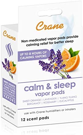 Crane Lavender Universal Vapor Pads, for Use Droplets, Corded Inhaler, Warm Mist Humidifier, Orange, Lavender Orange 12 Count (Pack of 1)