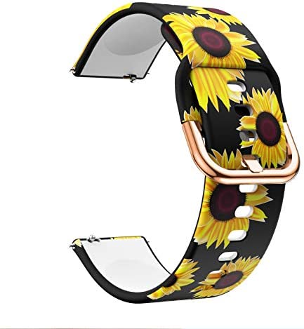 Patrohoo Watch Bands Compatible with Samsung Galaxy Watch Active (40mm) Bands, 20mm Soft Silicone Strap for Samsung Galaxy Watch(42mm) / Galaxy Watch Active (40mm).Sunflower.