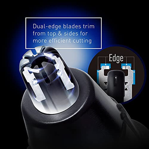 Panasonic Ear and Nose Hair Trimmer for Men with Vacuum Cleaning System, Dual-Edge Blades for Efficient Cutting, Wet/Dry, Battery Operated – ER430K (Black)