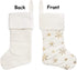 SherryDC Faux Fur Snowflake White Christmas Stockings Set of 2 Fireplace Xmas Decoration Holder (Silver + Gold)