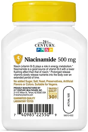 21st Century Niacinamide 500 mg Prolonged Release Tablets, 110-Count