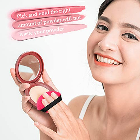 15 Pieces Powder Puff Triangle Makeup Puff Pure Cotton Powder Velour Face Ultra Soft Washable Body Powder Puff for Loose Powder Body Cosmetic Foundation Sponge Makeup Tool (Black, White, Nude)