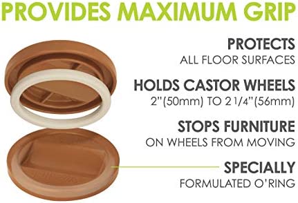 Slipstick CB840 3-1/4 Inch Bed Roller / Furniture Wheel Gripper Caster Cups (Set of 4) Caramel Color,Large