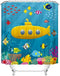 Fangkun Cartoon Submarine Design Shower Curtain Art Bathroom Decor - Polyester Fabric Bath Curtains Set - 12pcs Hooks - 72 x 72 inches