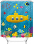 Fangkun Cartoon Submarine Design Shower Curtain Art Bathroom Decor - Polyester Fabric Bath Curtains Set - 12pcs Hooks - 72 x 72 inches