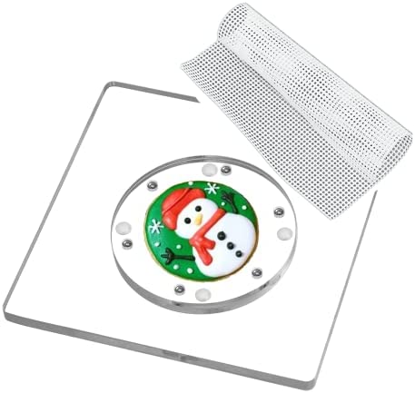 CY craft Cookie Decorating Turntable with Anti-Slip Silicone Mat,Cup Cake Sugar Icing Cookie Decorating Supplies Tools,Clear Acrylic Small Lazy Susan Turn Table ,6.3 x 6.3 Inch,Square,Pack of 1