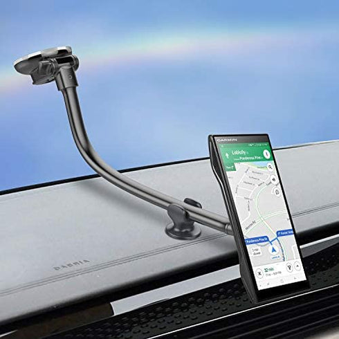 APPS2Car GPS Mount, Upgraded 13.5-Inch Gooseneck Suction Cup GPS Mount for Truck/Van/Car, Windshield Dashboard GPS Holder for Garmin Dezl Drive Nuvi Zumo DriveSmart DriveassistRV StreetPilot