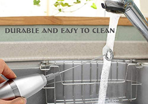 Milk Frother Handheld, Original Foam Maker for Lattes, Automatic Whisk Drink Mixer for Coffee, Mini Electric Foamer Cappuccino, Macchiato, Hot Chocolate, Tea, Frappe, Matcha, Protein Powder Beverage
