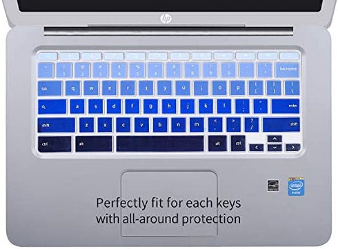 Keyboard Cover for HP 14 inch Chromebook / HP Chromebook 14-db 14-ca 14-ak 14-ca061dx 14-ca064dx / HP Chromebook 14 G2 G3 G4 G5 Keyboard Protector Skin, Gradual Blue