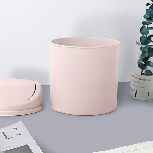 SOUJOY 4 Pack Mini Trash Can, 3L Plastic Desktop Garbage Can with Lid, Modern Desk Waste Bin for Bathroom Vanity, Desktop, Tabletop, Countertop or Coffee Table