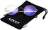 AZorb Blue Light Blocking Glasses for Women Men Retro Round Metal Frame Eyeglasses (Gold)