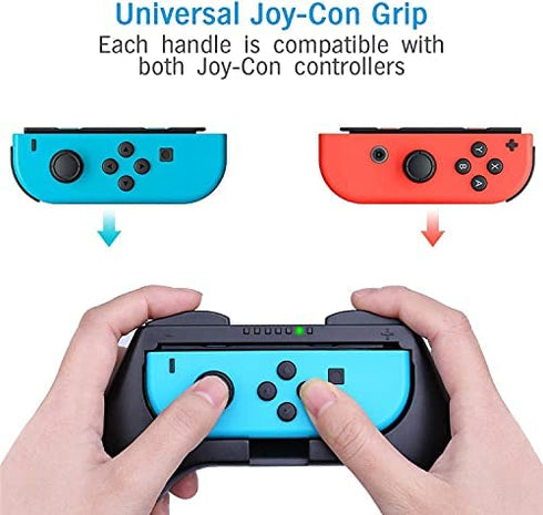 HEYSTOP Grip Compatible with Nintendo Switch/Switch OLED Joy-Con, 3 Pack, Wear Resistant Game Switch Controller Handle Case Kit for Nintendo Switch Joy Con, Black