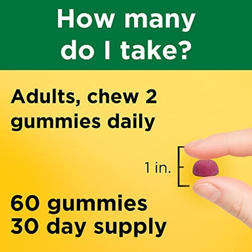 Nature Made High Absorption Magnesium Citrate 200 mg per serving, Dietary Supplement for Muscle, Nerve, Bone and Heart Support, 60 Gummies, 30 Day Supply