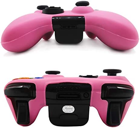 BRHE Cool Silicone Protector Cover Case Anti-Slip Soft Comfort for Xbox 360 Controller Skin (Pink)