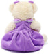 Oits-cute Small Baby Teddy Bear with Cloth Cute Stuffed Animal Soft Plush Toy 10" (Purple Dress with Rabbit)