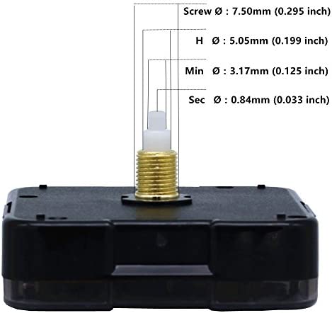 Youngtown #12888 Quartz DIY Wall Clock Movement Mechanism DIY Repair Parts Replacement Kit Sweep Silent Movement White Shaft,3/8 Inch Maximum Dial Thickness, 43/64 Inch Total Shaft Length.(No Hands)