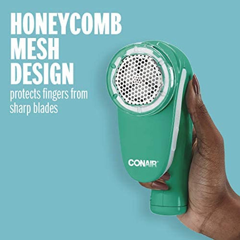Conair Fabric Shaver and Lint Remover, Battery Operated Portable Fabric Shaver, Green