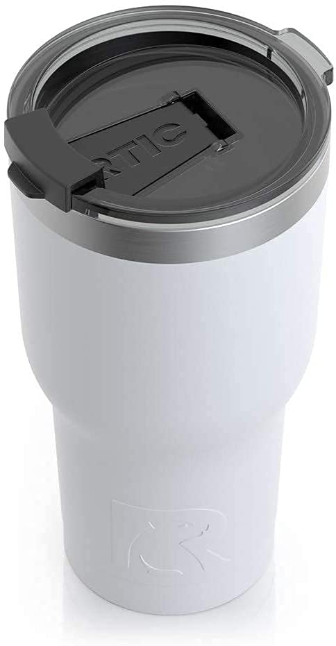RTIC Tumbler with Splash Proof Lid, 20 oz, White, Insulated Travel Stainless Steel Coffee Mug, Sweat Proof, Keeps Hot & Cold Longer