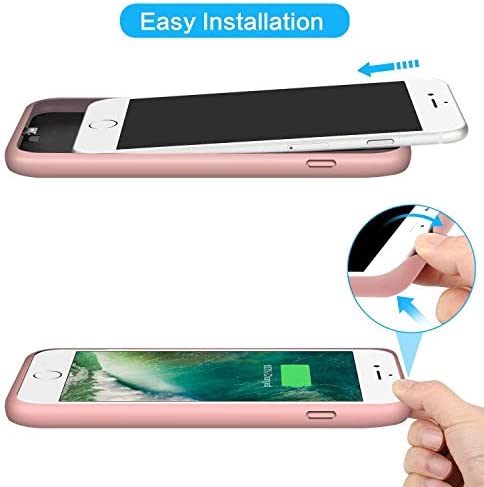 Battery Case for iPhone 6s Plus/6 Plus/7 Plus/8 Plus 8500mAh, Rechargeable Charging Case for iPhone 6Plus Extended Battery Pack Charger Apple 6s Plus Portable Power Bank Cover for 7P 8P (Rose Gold)