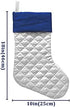 Ivenf Christmas Stockings, 4 Pcs 18 inches Blue Silver Faux Silk Quilted Thick Luxury Stockings, for Family Holiday Xmas Fireplace Decorations