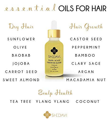 Shedavi Vegan Healthy Hair Growth Oil Serum With Botanicals - Hair Growth for Women & Men - Hair Treatment for Dry Damaged Hair and Scalp With Argan, Coconut, Castor, Tea Tree Oil For Hair Growth