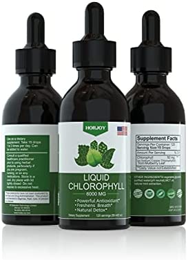 Chlorophyll Liquid Drops - 100% Natural Energy Booster and Immune Support - Internal Deodorant and Detox - Altitude Sickness Relief - Fast Absorption, Vegan & Non-GMO - 120 Servings(100mg)