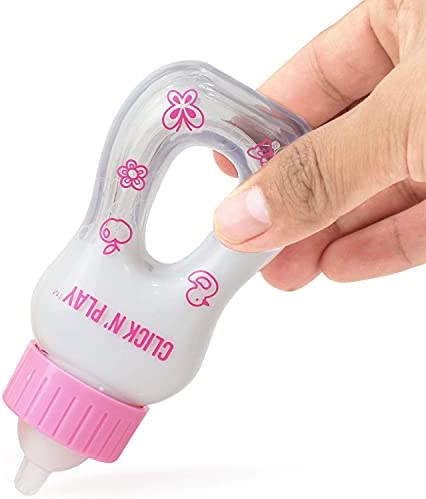 Click N' Play Magic Disappearing Baby Bottle Toy Set, Play Baby Bottles with Disappearing Milk & Juice, Baby Doll Accessories Toys for Kids & Toddlers, Great Gift for Little Girls Ages 2-4