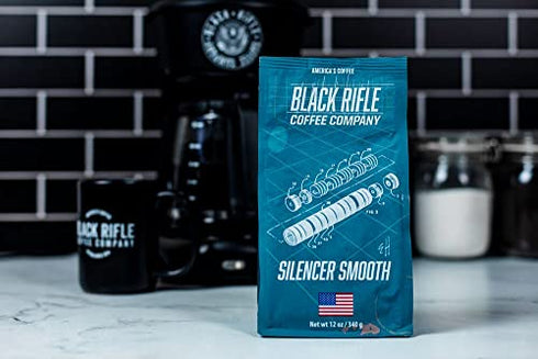 Black Rifle Coffee Silencer Smooth (Light Roast) Ground 12 Ounce Bag, Light Roast Ground Coffee,100% Colombian Excelso Beans With a Smooth Finish, Helps Support Veterans and First Responders