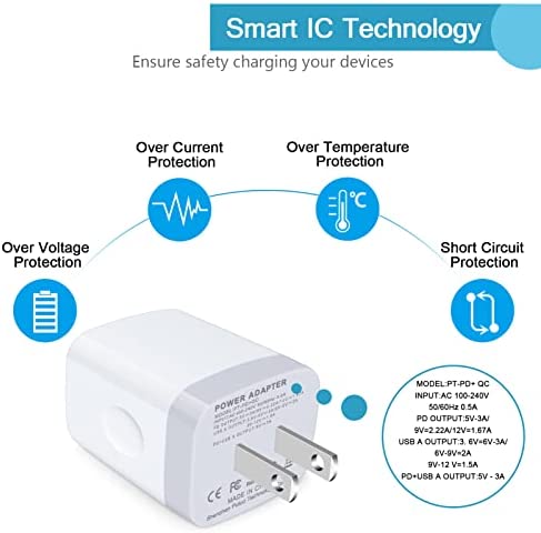 USB C Box Fast Charging Wall Charger for Samsung Galaxy A13 A53 5G,Z Flip 3/Z Fold2, S21 FE,S22 Ultra,A52 A42 A73,iPhone 13 Pro Max,12 Mini,SE 2022,11,XR,X,Pixel 6 Pro 5A 4A,20W C Charger Block Brick