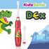 brush-baby KidzSonic Toddler and Kid Electric Toothbrush for Ages 3+ Years - Disco Lights, Gentle Vibration, and Smart Timer Provide a Fun Brushing Experience - 2 Brush Heads Included - Dinosaur