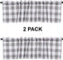 2 Pack Buffalo Check Plaid Cotton Window Valances White and Grey Farmhouse Design Window Treatment Lined Decor Curtains Rod Pocket Valances for Kitchen/Living Room 16" x 56"