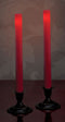 Candle Impressions 2-Pack 9" Flameless Wax-Finish Tapers w/ 5 Hour Timer, RED