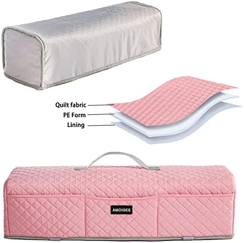AMOIGEE Padded Dust Cover Compatible with Cricut Maker, Cricut Maker 3, Explore Air 2, Cricut Explore 3 Machine, with Pockets for Cricut Accessories(Pink)