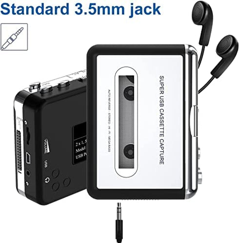 DigitNowCassette Tape To MP3 CD Converter Via USB,Portable USB Cassette Tape Player Capture MP3 Audio Music,Compatible With Laptop and Personal Computer,Convert Walkman Tape Cassette To MP3 Format