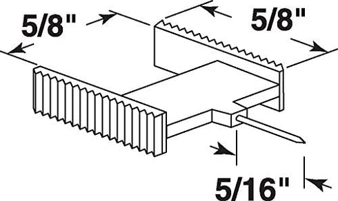 Prime-Line L 5892 Window Grid Retainer Clips, 5/8 inch, Plastic W/Steel Needle, Clear,1 ct (pack of 6) , White