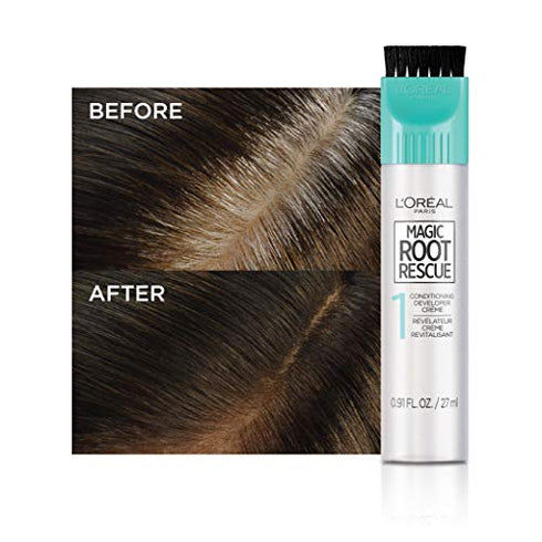 L'Oreal Paris Magic Root Rescue 10 Minute Root Hair Coloring Kit, Permanent Hair Color with Quick Precision Applicator, 100% Gray Coverage, 5A Medium Ash Brown, 2 count