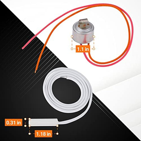 WR51X10055 Refrigerator Defrost Heater, WR55X10025 Temperature Sensor and WR50X10068 Defrost Thermostat Replacement by BlueStars - Exact Fit for GE Hotpoint Refrigerators