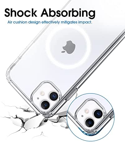 amCase Clear Case with Built-in Magnets Compatible with iPhone 11 (6.1") and MagSafe Accessories, Support Wireless Charging, Strong Magnetic