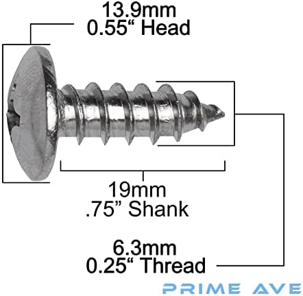 Prime Ave Stainless Steel License Plate Screws for Mercedes Benz (Extended Length)