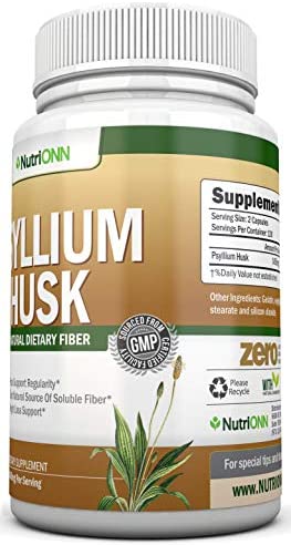 PSYLLIUM Husk Capsules - 1450mg Per Serving - 240 Capsules - Premium Psyllium Fiber Supplement - Great for Constipation, Digestion and Regularity - 100% Natural Soluble Fiber