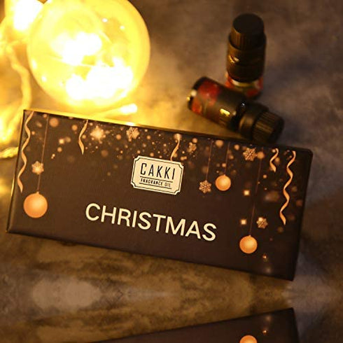 Christmas Essential Oils Gift Set, for Home, for Diffusers, 6x10mL, CAKKI Premium Grade Fragrance Oils, for Christmas scents, Pure Aromatherapy Oils, for Candles Making, for Soaps Making