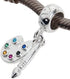 Paint Pallet and Brush Charm 925 Sterling Silver Beads Compatible for Most European Snake Chain Bracelets