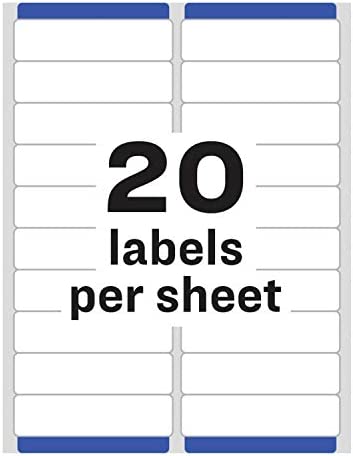 Avery Address Labels with Sure Feed for Inkjet Printers, 1" x 4", 500 Labels, Permanent Adhesive (8161), White