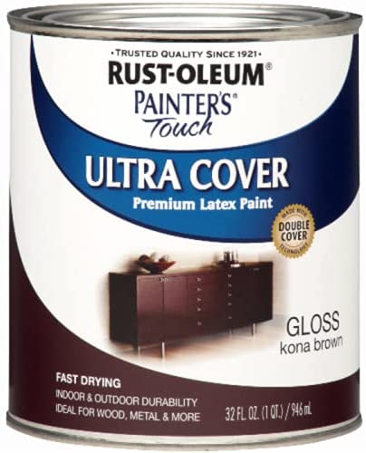 Rust-Oleum 1977502 Painters Touch Latex, 1-Quart, 32 Fl Oz (Pack of 1), Gloss Kona Brown