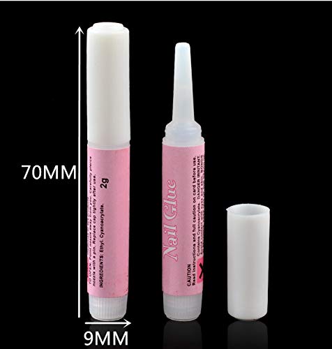 XICHEN 50 bottles Professiona Nail Art Glue for Beauty False Adhesive Transfer Tips Decorations Adhesive Transparent 2 ML(0.07 oz)/bottles,nail supplies for nail techs