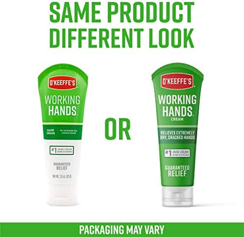O'Keeffe's Working Hands Hand Cream, 3 Ounce Tube and Healthy Feet Foot Cream, 3 Ounce Tube